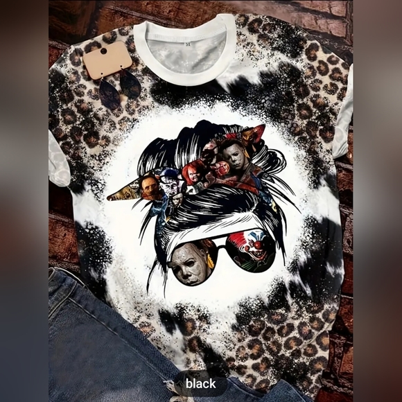 Leopard and Graphic Print T-shirt - Picture 2 of 3